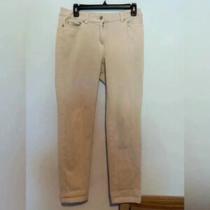 J. MCLAUGHLIN Jeans in Beige  Slim Leg Stretch Women's 6